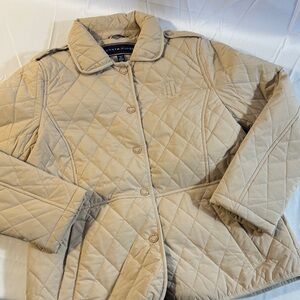 Tommy Hilfiger Women's Beige Quilted Puffer Jacket
